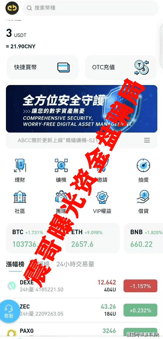 ABCC交易所高度预警，已经大量单割团队，即将崩盘！