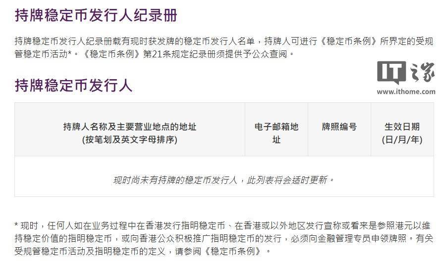 香港《稳定币条例》今日生效，暂未发出任何牌照